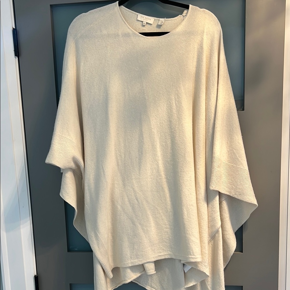 Ted Baker Cream Knit poncho Top